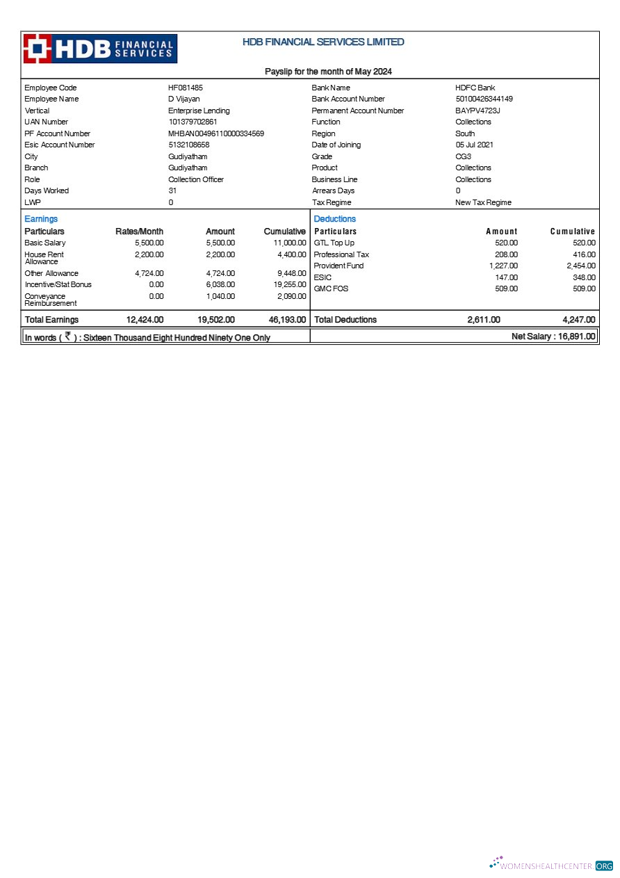 Download HDB Financial Services payslip template in Word and PDF formats.pdf, 1 Photoshop template